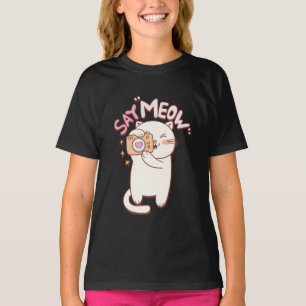 Camiseta Say Meow Funny Cute
