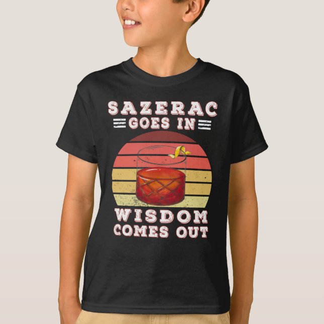Camiseta Sazerac dice que la sabiduría sale (Anverso)
