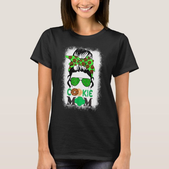 Camiseta Sazo Cookie Mamá Chica Troop Messy Bun Gafas de so (Anverso)