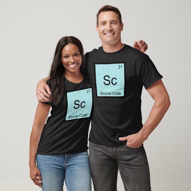 Camiseta Sc - Código Fuente Símbolo de Elemento de Química  (Unisexo)