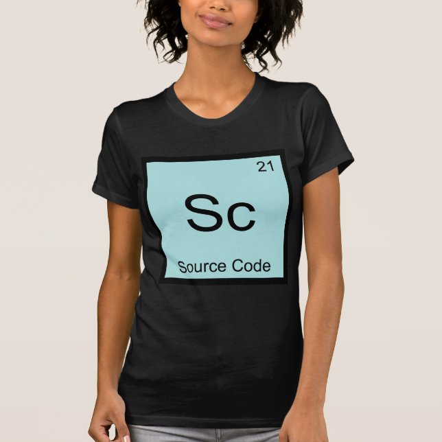 Camiseta Sc - Código Fuente Símbolo de Elemento de Química  (Anverso)