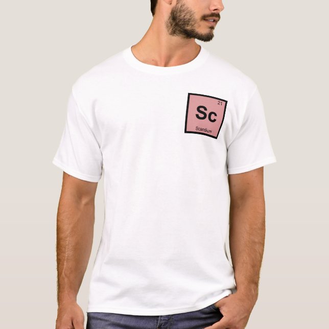 Camiseta Sc - Símbolo De Tabla Periódica De Química De Scan (Anverso)