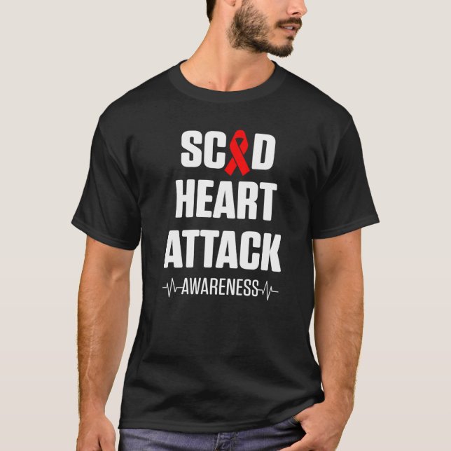 Camiseta SCAD Heart Attack Survivor Heartbeat Warrior Aware (Anverso)
