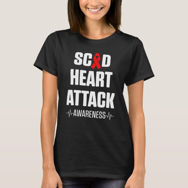 Camiseta SCAD Heart Attack Survivor Heartbeat Warrior Aware (Anverso)