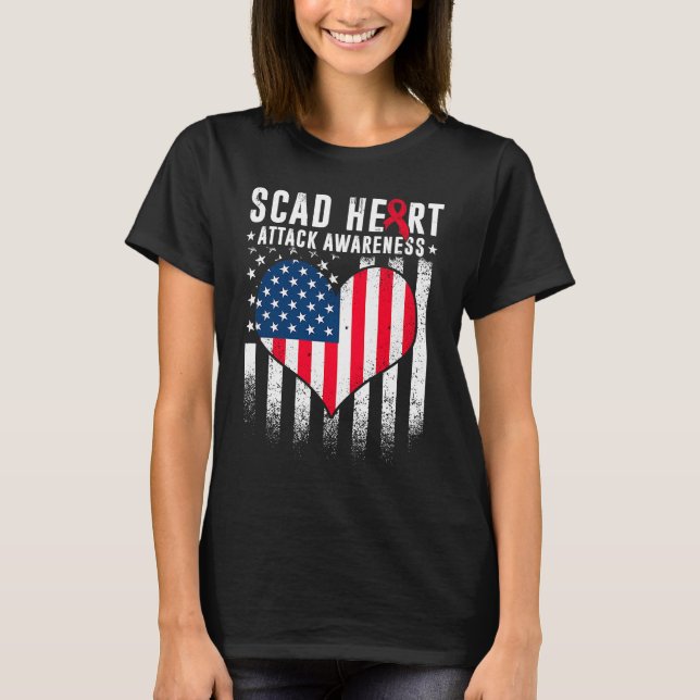 Camiseta SCAD Heart Attack Survivor Recovery Warrior Awaren (Anverso)