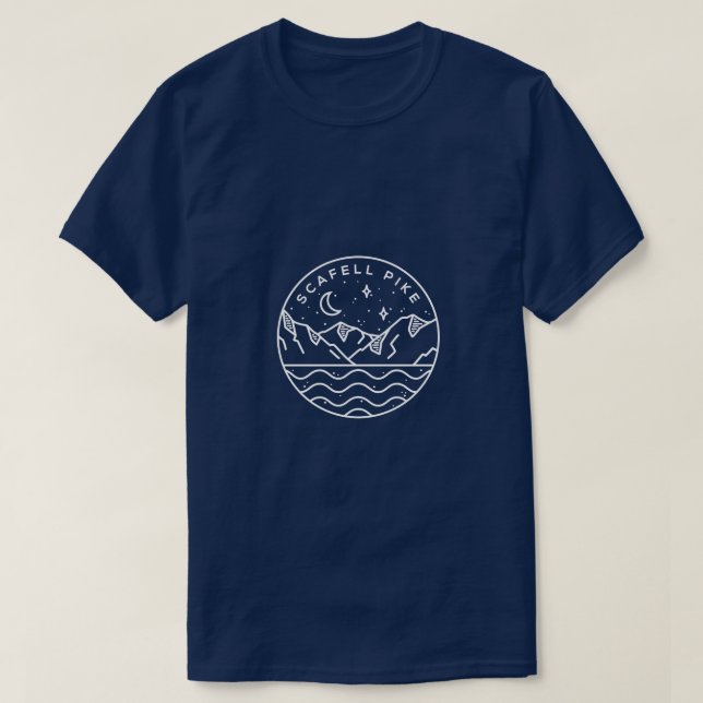 Camiseta Scafell Pike Lake District England Emblem Black (Diseño del anverso)