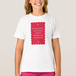 Camiseta SCALLOP EDGE moderna linda cita festiva roja