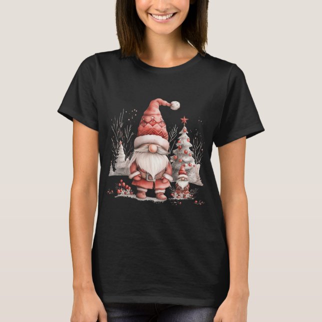 Camiseta Scandinavian Christmas Gnome Red Berries T Shirt  (Anverso)