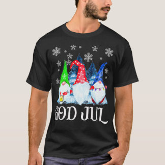 Camiseta Scandinavian Gnomes God Jul Tomte Swedish Christma
