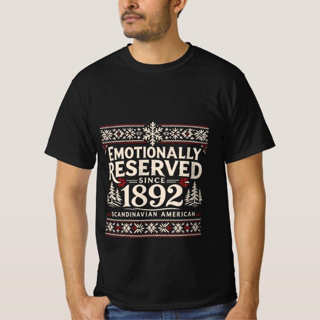 Camiseta Scandinavian Humor - Emotionally Reserved  (Anverso)