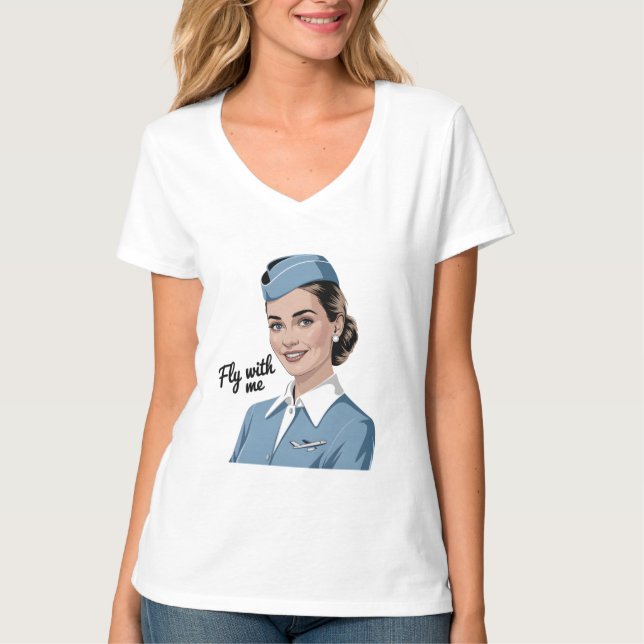 Camiseta Scandinavian stewardess Womens V-Neck T-Shirt (Anverso)