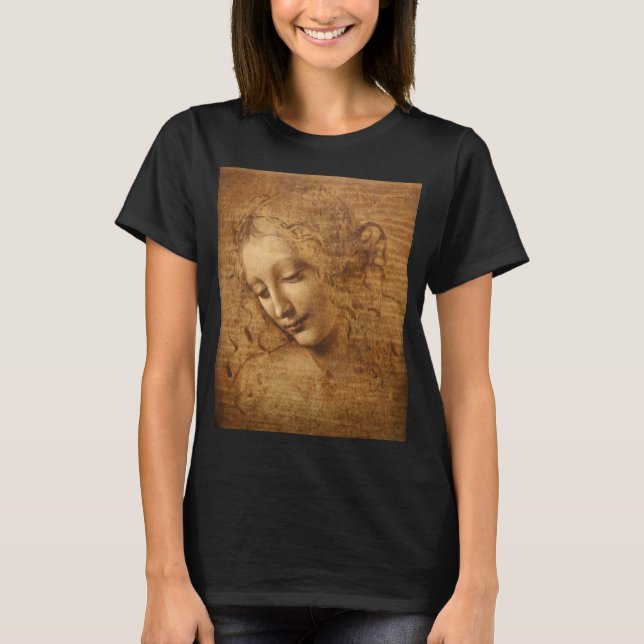 Camiseta Scapigliata de Leonardo da Vinci, jefa de mujer (Anverso)