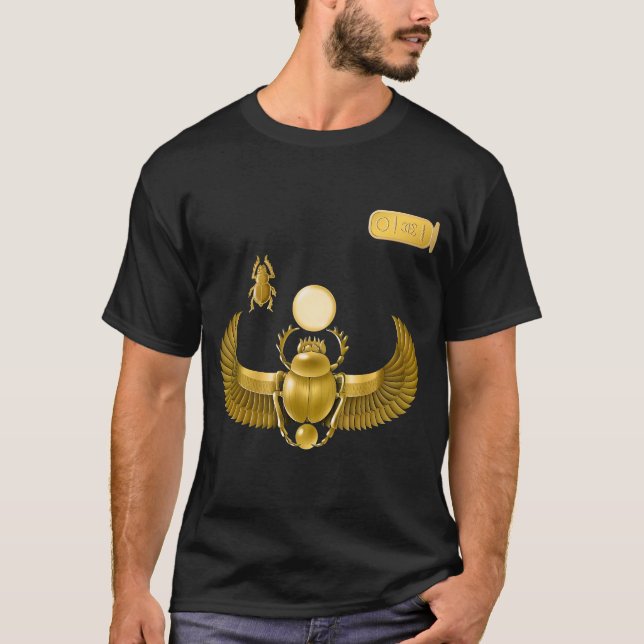 Camiseta Scarab egipcio de oro (Anverso)