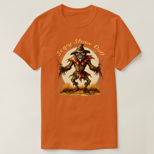 Camiseta Scarecrow Monster Scary Straw Doll (Diseño del anverso)