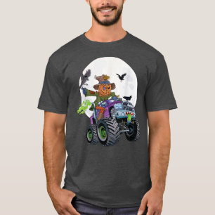 Camiseta Scarecrow Monster Truck Creepy Halloween Jack O La