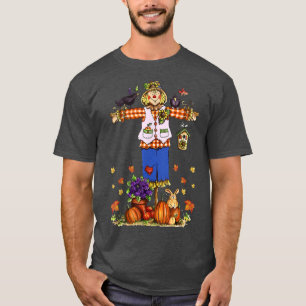 Camiseta Scarecrow Otoño Hola Caída Calabaza Acción de Grac