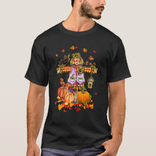 Camiseta Scarecrow Otoño Hola Caída Calabaza Acción de Grac