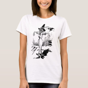 Camiseta Scarecrow Witch Woman Crows Art Illustration