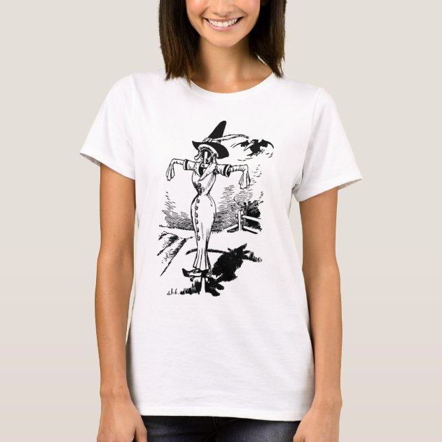 Camiseta Scarecrow Witch Woman Crows Art Illustration (Anverso)
