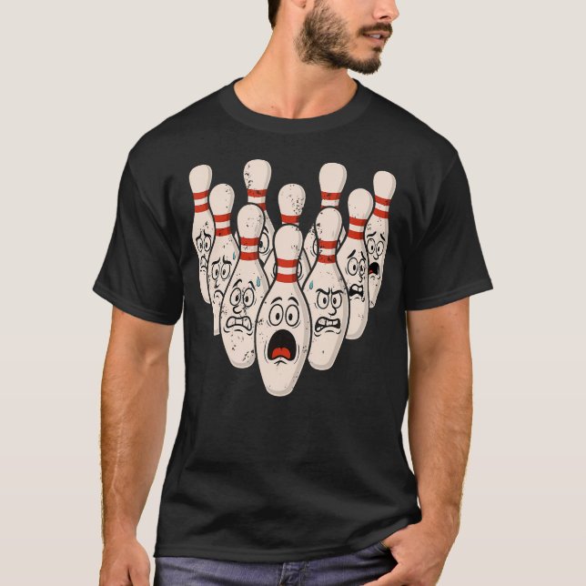 Camiseta Scared Bowling Pins Tee For Bowler Bowling Joke St (Anverso)