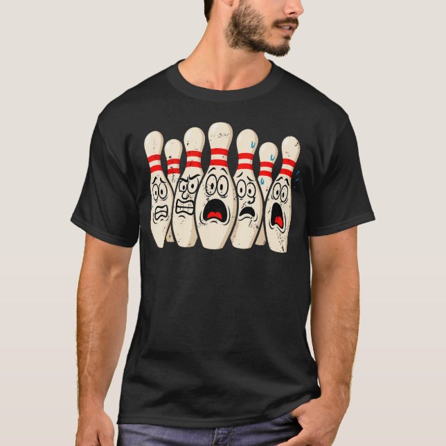 Camiseta Scared Bowling Pins Tee For Bowler Bowling Joke St (Anverso)