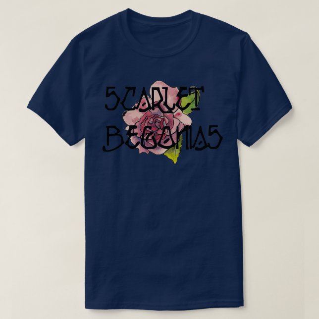 Camiseta Scarlet Begonias Watercolor  (Diseño del anverso)