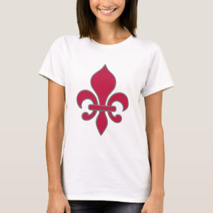 Camiseta Scarlet & Grey Fleur Design Ladies Tee