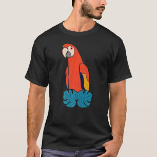 Camiseta Scarlet Macaw Gráfico De Aves Rojas Y Amarillas Az