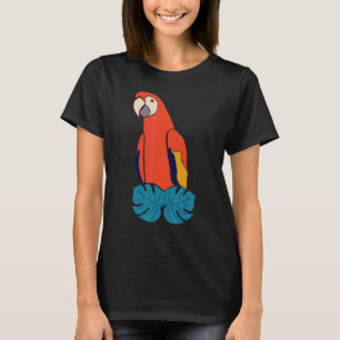 Camiseta Scarlet Macaw Gráfico De Aves Rojas Y Amarillas Az
