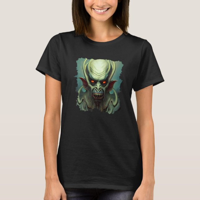 Camiseta Scary Aquatic Horror Demon Nightmare Unique Digita (Anverso)