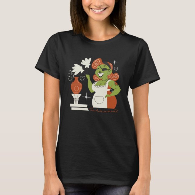 Camiseta Scary creepy zombie cleaning lady (Anverso)