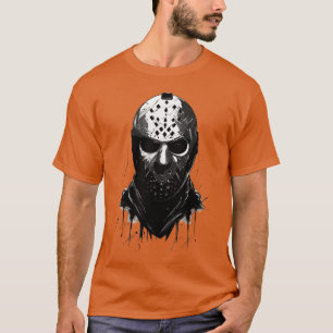 Camiseta Scary Creppy Halloween Hockey Hockey Golf Mask Ret