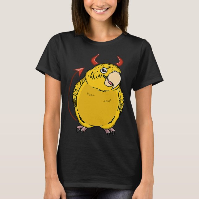Camiseta Scary Devil Costume Loro I Yellow Lutino Budgie (Anverso)