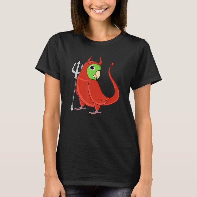 Camiseta Scary Devil Costume Parrot I Green Parrotlet (Anverso)