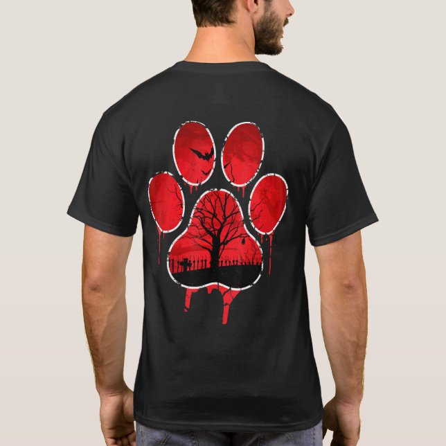 Camiseta Scary Dog Paw Halloween Season Enthusiast Spoon (Reverso)