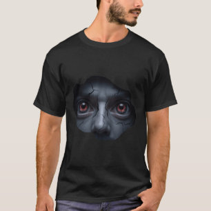 Camiseta Scary Face Peeking - Gracioso horror de ilusión es