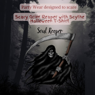 Camiseta Scary Grim Reaper con Scythe Halloween