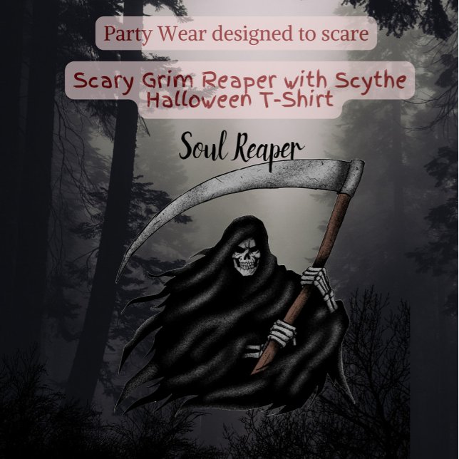 Camiseta Scary Grim Reaper con Scythe Halloween (Subido por el creador)