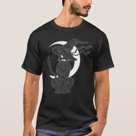 Camiseta Scary Halloween Black Witch Cat