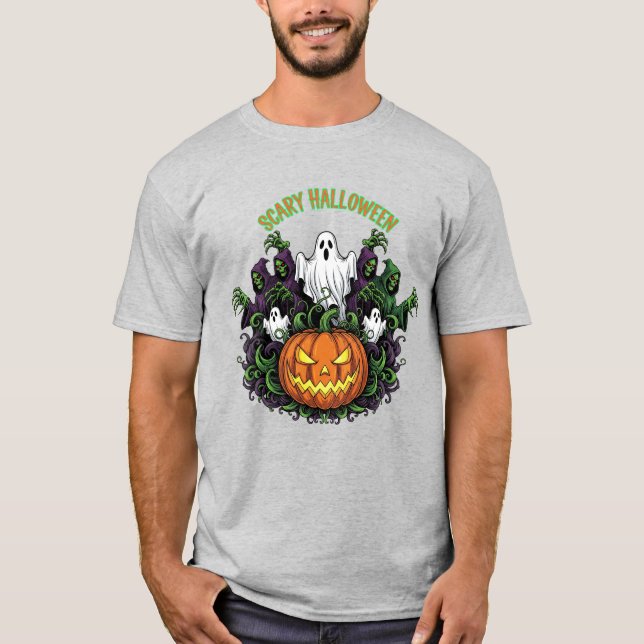 Camiseta Scary Halloween Ghost & Reaper Tee (Anverso)