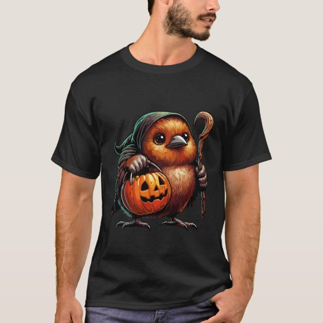 Camiseta Scary Halloween Kiwi Bird Ghost Spooky Candy Bag 1 (Anverso)
