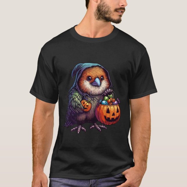 Camiseta Scary Halloween Kiwi Bird Ghost Spooky Candy Bag 1 (Anverso)