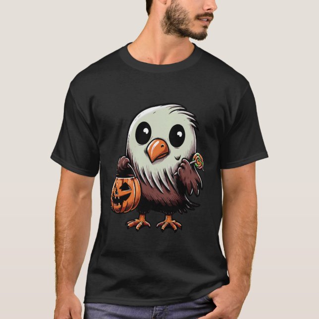 Camiseta Scary Halloween Kiwi Bird Ghost Spooky Candy Bag 8 (Anverso)