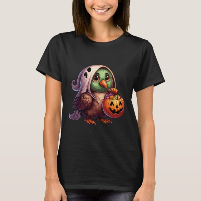 Camiseta Scary Halloween Kiwi Bird Ghost Spooky Candy Bag 9 (Anverso)