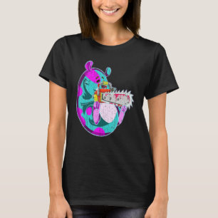 Camiseta Scary Hamster Chainsaw animal de vaporwave Spooky 