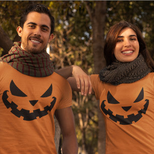 Camiseta Scary Jack O Lantern Personalizado Naranja Hallowe