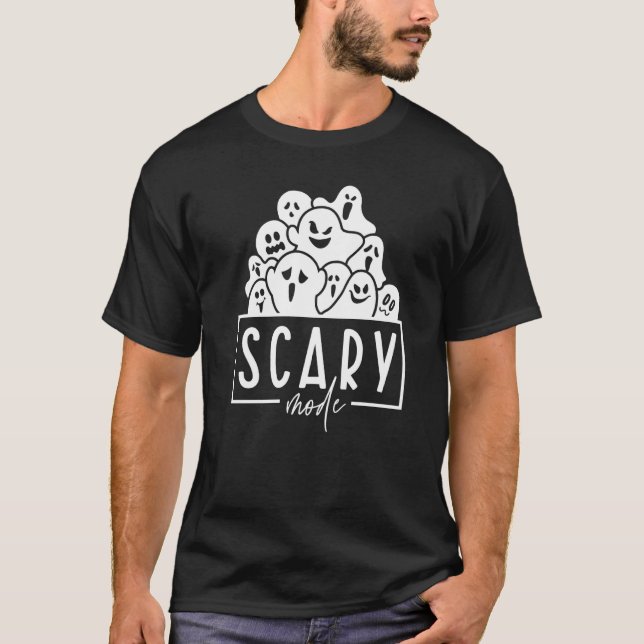 Camiseta Scary Mode Cute Ghost Boo Squad Spooky Sala de Tem (Anverso)