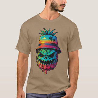 Camiseta Scary Pineapple Tropical Fruit Summer Halloween Su
