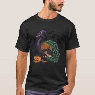 Camiseta Scary Pumpkin Bat Witch Peacock Bird Halloween T S