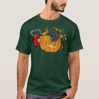 Camiseta Scary Pumpkin Carving Halloween Chainsaw Pumpkin F